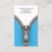 Extravaganter Zipper Eleganter Modedesigner Modern Visitenkarte (Rückseite)