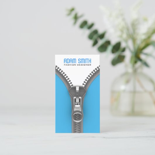 Extravaganter Zipper Eleganter Modedesigner Modern Visitenkarte (Stehend Vorderseite)