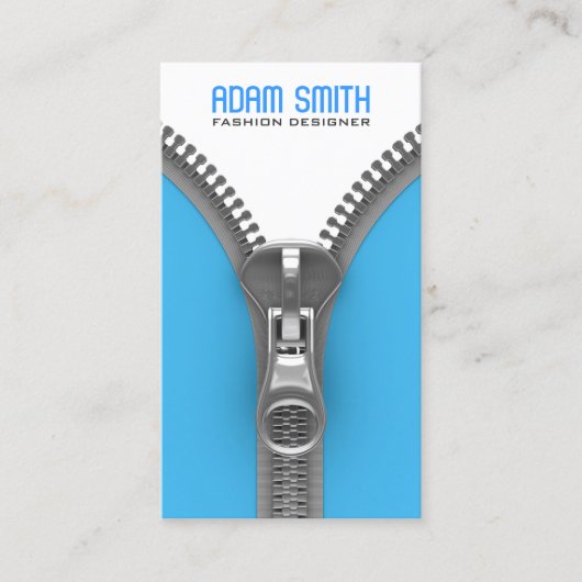 Extravaganter Zipper Eleganter Modedesigner Modern Visitenkarte (Vorderseite)