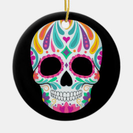 Extravaganter Zuckerschädel Keramik Ornament