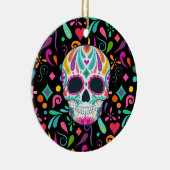 Extravaganter Zuckerschädel Keramik Ornament (Rechts)