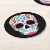 Extravaganter Zuckerschädel Runder Pappuntersetzer (Angewinkelt)