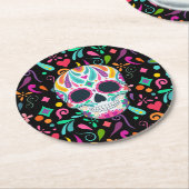 Extravaganter Zuckerschädel Runder Pappuntersetzer (Angewinkelt)