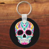 Extravaganter Zuckerschädel Schlüsselanhänger (Rückseite)
