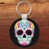 Extravaganter Zuckerschädel Schlüsselanhänger (Vorderseite)