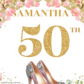 Extravagantes 50. Geburtstagsbanner von Boho Wandteppich