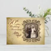 extravagantes 50. Hochzeitstag Einladung (Stehend Vorderseite)