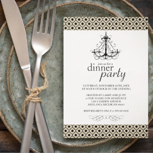 Extravagantes Abendessen Party Einladung