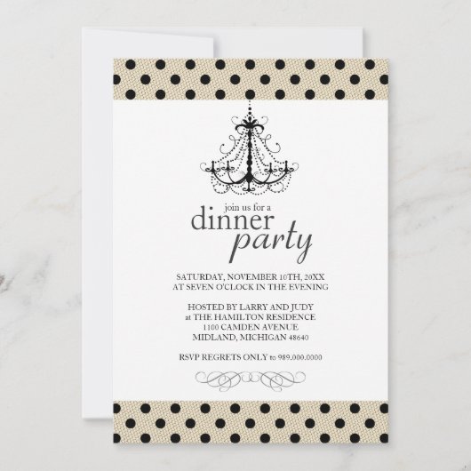 Extravagantes Abendessen Party Einladung (Vorderseite)