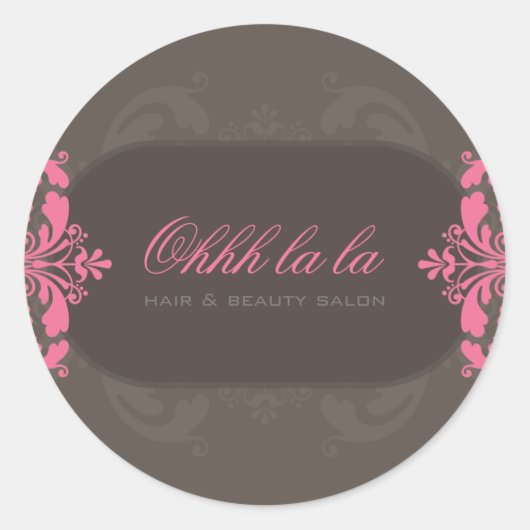 EXTRAVAGANTES ADRESSE-ETIKETT: Couture blüh 1B Runder Aufkleber (Vorderseite)