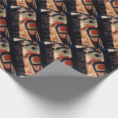 Extravagantes Alaska-Holzschnitzel Totem Pole Geschenkpapier (Ecke)