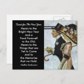 Extravagantes antikes Neujahrsfest Feiertagspostkarte (Vorne/Hinten)