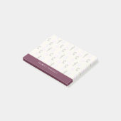 Extravagantes Ballettmuster mit Burgunder Grenze Post-it Klebezettel (angewinkelt)