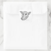 Extravagantes Bat - P. conspicillatus Portrait Quadratischer Aufkleber (Tasche)