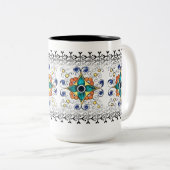 Extravagantes Becher-Mosaik Zweifarbige Tasse (VorderseiteRechts)