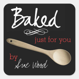 Extravagantes, benutzerdefiniertes schwarzes Baked Quadratischer Aufkleber