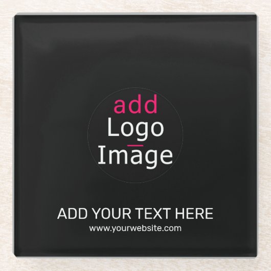 Extravagantes Berufliches Business Custom Black Glasuntersetzer (Vorderseite)
