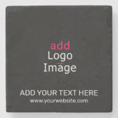 Extravagantes Berufliches Business Custom Black Steinuntersetzer (Vorderseite)