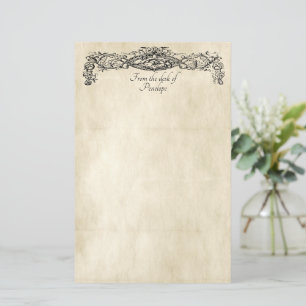 Extravagantes Bildlauf Altpapier mit Ihrem Namen Briefpapier