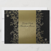 Extravagantes Black Gold Metallic Garden Hochzeit Einladung (Rückseite)