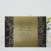 Extravagantes Black Gold Metallic Garden Hochzeit Einladung (Stehend Vorderseite)