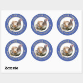 Extravagantes blaues Eierkarton Runder Aufkleber (Blatt)