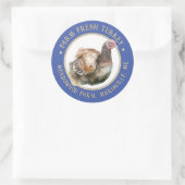 Extravagantes blaues Eierkarton Runder Aufkleber (Tasche)