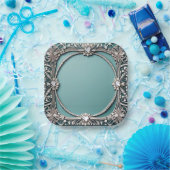 Extravagantes blaues Schmuckpapier Pappteller (Party)