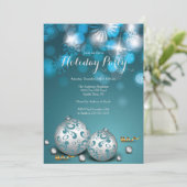 Extravagantes Blue Bokeh Lights - Einladung (Stehend Vorderseite)