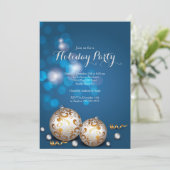Extravagantes Blue Bokeh Lights - Einladung (Stehend Vorderseite)