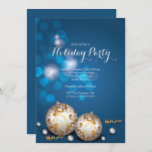 Extravagantes Blue Bokeh Lights - Einladung (Vorne/Hinten)