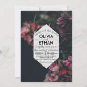 Extravagantes, blumengeschmücktes Foto Einladung H (Vorderseite)