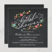 Extravagantes Blumenwreath-Tafel-Brautparty Einladung (Vorne/Hinten)