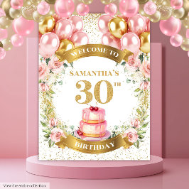 Extravagantes Blush-Gold-Tapestry-Party zum 30. Ge Wandteppich