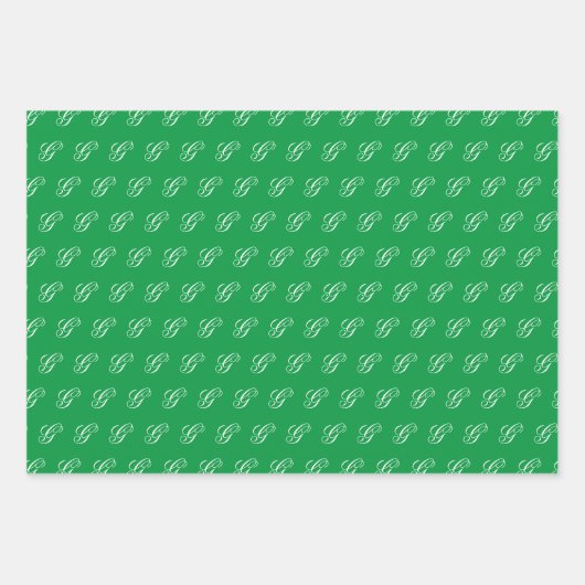 Extravagantes Calligraphisches Monogramm-Set Geschenkpapier Set (Vorderseite 2)