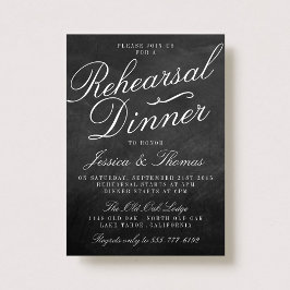 Extravagantes Chalkboard Hochzeit Probe Dinner Einladung