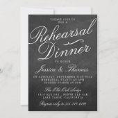 Extravagantes Chalkboard Hochzeit Probe Dinner Einladung (Vorderseite)