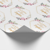 Extravagantes Cherry Blossom 21. Geburtstagswrappi Geschenkpapier (Ecke)