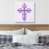 Extravagantes Cross Design Nr. 7 Lila Leinwanddruck (Insitu (Schlafzimmer))