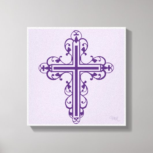 Extravagantes Cross Design Nr. 7 Lila Leinwanddruck (Vorderseite)