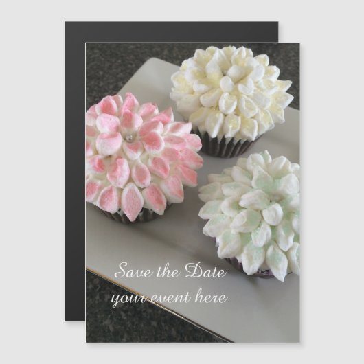 Extravagantes Cupcakes-Ereignis Save the Date Magneteinladung (Vorne/Hinten)