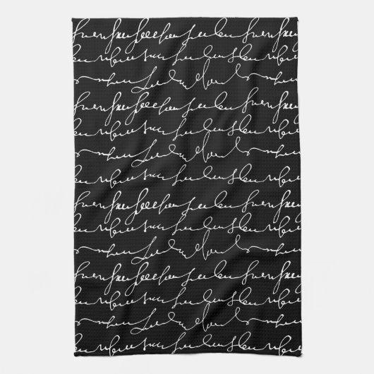 Extravagantes Cursive Writing, Gibberish, Black & Geschirrtuch (Vertikal)