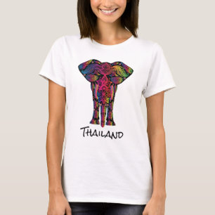Extravagantes Dekorativ Mandala Elephant Thailand T-Shirt