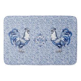 Extravagantes Delft-Blau-Weiß-Roster-Huhn Badematte