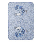 Extravagantes Delft-Blau-Weiß-Roster-Huhn Badematte (Vorderseite Vertikal)