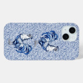 Extravagantes Delft-Blau-Weiß-Roster-Huhn Case-Mate iPhone Hülle (Rückseite (Horizontal))