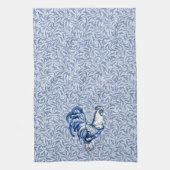 Extravagantes Delft-Blau-Weiß-Roster-Huhn Geschirrtuch (Vertikal)