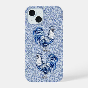 Extravagantes Delft-Blau-Weiß-Roster-Huhn iPhone 15 Hülle