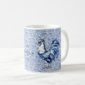 Extravagantes Delft-Blau-Weiß-Roster-Huhn Kaffeetasse (VorderseiteRechts)