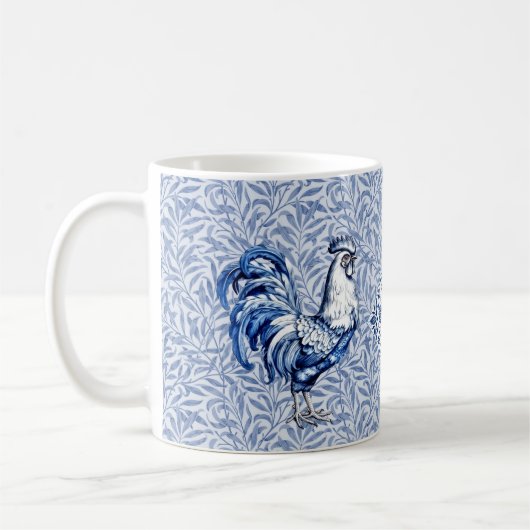 Extravagantes Delft-Blau-Weiß-Roster-Huhn Kaffeetasse (Links)